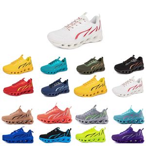 Moda Spring Men Shoes Running Sports Mulheres tênis adequados Lazer Lace Up Color Black Blocking Antiskid Grande tamanho Gai Wo