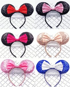 European and American Full sequined Mouse Headband Sequined Bow Hair Accessories Children Ears Hair Card High Quality ZFJ8473003692