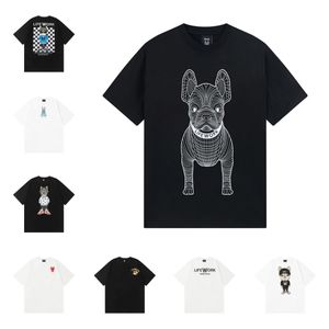 Designer T Shirts Mens Womens Lifework T-shirts Loose Tees Tops Man Casual Shirt Streetwear Shorts Sleeve Polos Tshirts Size S-XL Pure Cotton Top French Bulldog