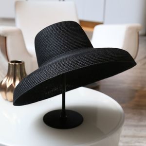 Audrey Hepburn Słomowy kapelusz Zatopiony modelowanie narzędzie Big Brim Hat Vintage High Udawanie turystów Atmosfera Y2007306y
