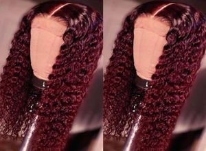 150女性のための高密度のフロントウィッグベビーヘアYnthetic Wigs Orange Color Red Long Curly Hair Middle Part耐火2194491