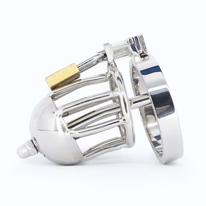 Metal Padlock Cock Cage Chastity Cage Stainless Steel Chastity Device with 1 ring Urethral Dilators for Male