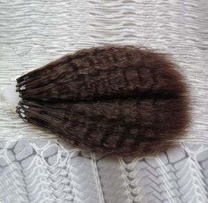 Grov yaki obearbetad brasiliansk jungfruhår micro loop ring 100 mänskligt hårförlängning kinky rak 100spack9224178