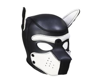 2020 Máscaras de festa Pup Puppy Play Dog Hood Máscara Acolchoada Látex Borracha Role Play Cosplay Full HeadEars Máscara de Halloween Brinquedo sexual para Coup2878062