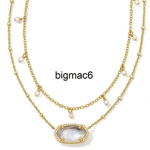 Pendant Necklaces kendrascotts Designer Jewelry Kendras Scotts Necklace Elisas Double Layered Chain Irregular Freshwater Pearl Oval White Shell Geometric