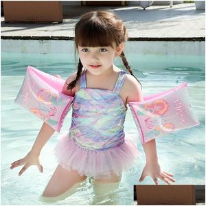 Sand Play Water Fun Baby Inflatable Swim Arm Floating Ring Thickened Cartoon Safety Swimming Training Sleeve Summer Beach Pool Party Dhyg2