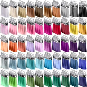 Keychains 250st Keychain Tassel 38mm Suede Tassels färgade för DIY Keyring Jewellery Making Craft Supplies 50 Colours211r