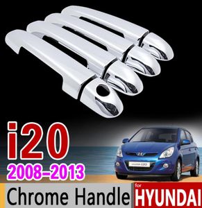 Hyundai I20 2008 2013 PB krom kapı kolu kapak trim seti 2009 2012 2012 2012 otomobil aksesuarları çıkartmaları araba stylin5204665