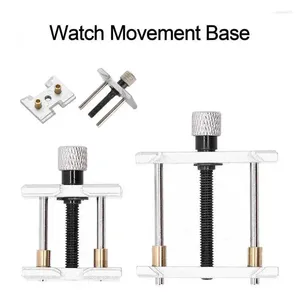 Kits de reparo de relógio 2 peças, base de movimento, suporte profissional de aço, ferramenta de reparo para relojoeiros