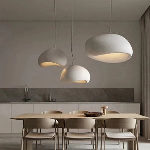 Japoński żyrandol Wabi Sabi Nowoczesny minimalistyczny jadalnia w Pendant Light Light Sayroom Bar Designer Homestay E27 Hanghing Lampa 240220