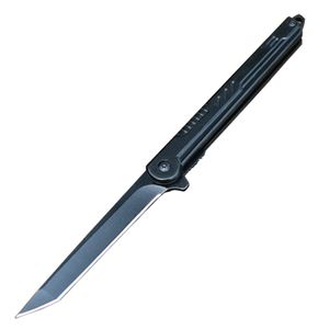 M7720 Flipper Folding Knife 3Cr13Mov Black Oxide Blade Stainless Steel Handle Outdoor Camping Hiking Fishing EDC Pocket Knives