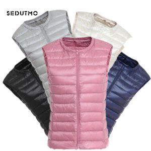 Coats Sedutmo Spring Ultra Light Duck Womens Down Jackets kamizelka zima w dół płaszcz krótka puffer kurtka kamizelka ed126