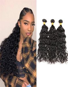 9A Brazilian Water Wave 3 Bundles Human Hair Extensions Wet And Wavy Water Weaves 828 inch 3 pieceslot1087972