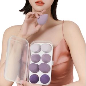 8pcs/box dry and濡れた使用可能なメイクアップスポンジブレンダービューティー卵性基礎パウダーパフ女性メイクアップツール240301