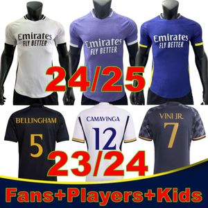 24 25 Bellingham Soccer Jerseys 2024 Real Madrids Vini Jr Benzema Camavinga Rodrygo Rudiger Modric Kroos Tchouameni Valverde Men Shirt Shirt uniforms