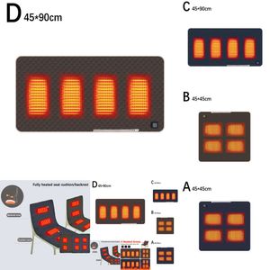 Almofada aquecida para acampamento, 4 áreas, carregamento usb, 3 temperaturas ajustáveis, assento de inverno, cadeira aquecedora para viagem ao ar livre