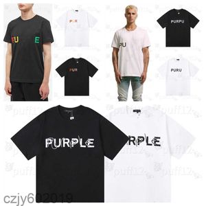 Mens purple Designer Fashion t shirt Classic Alphabet Print Loose Luxury Retro mens and womens casual Simple T shirt Summer Breathable High street shirt