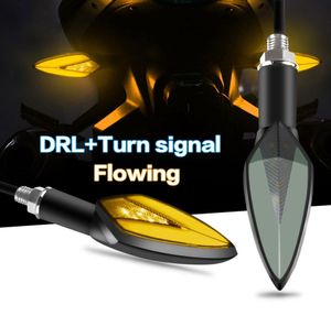 1 paio di indicatori di direzione a LED per moto luce che scorre acqua DRL luci di marcia diurna indicatore di coda lampada bicolore5593433