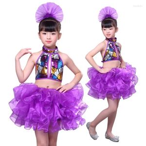 Sahne Giyim Kızlar Bale Elbise Çocuklar Dans Giysileri Çocuk Pulları Kostümler Tutu Performans Dans Giysileri