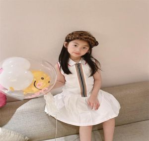 Nowe dla dzieci sukienki dla dziewczyn 2021 Baby Girl bawełniane sukienki Dzieci Śliczne dziewczyny bez rękawów Białe ubranie 2087 Z28699910