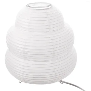 Lâmpadas de mesa Beaupretty Lâmpada de cabeceira Branco arroz papel lanterna mesa chão luz noturna quarto sala de estar escritório plug