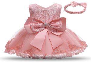 Girl039s klänningar baby flickor dop klänning prinsessan 1: a födelsedagsfest slitage småbarn flicka spets dopande klänning spädbarn tutu tyg9349707