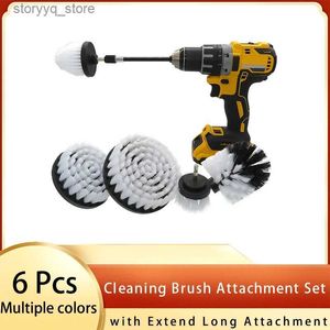 Cleaning Brushes Cleaning Brush Attachment Set 6 Pcs Power Scrubber Brush with 1/4 Extend Long Attachment Drill Scrub for Clean Showers TubL240304