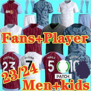 3XL 4XL 23 24 Soccer Jerseys 2023 2024 Kids Home Football AsTonS Shirt Away third Camisetas E.MARTINEZ BUENDIA WATKINS Kamara Maillot Black goalkeeper