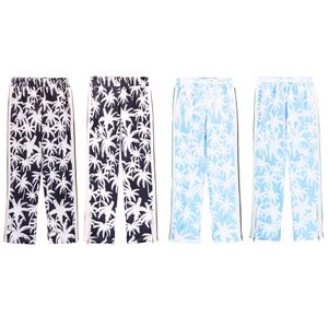 Summer angel palm tree print striped men's and women's sports casual pants trend