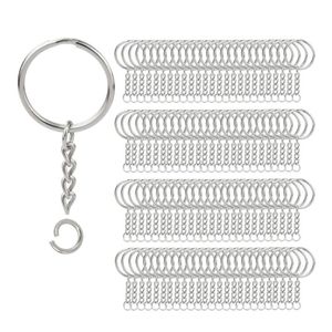 200Pcs Split Key Chain Rings with Chain Silver Key Ring and Open Jump Rings Bulk for Crafts DIY 1 Inch 25mm275f