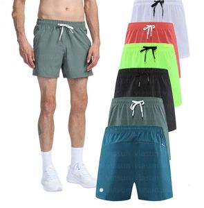 Lu szorty Lu Men Yoga Sports LL Shorts Piąte spodnie na zewnątrz Fitness Szybki suchy tył zamek błyskawiczny Solid Kolor Casual Bieganie 99234