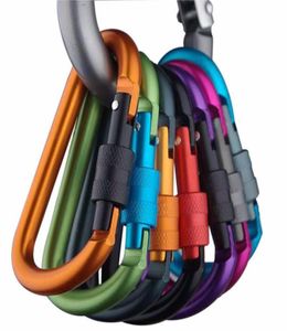 8cm الألومنيوم سبيكة carabiner dring سلسلة مفاتيح مقطع متعدد الألوان التخييم Keyring Snap Hook Outdoor Travel Kit Quickdraws DLH0569177120