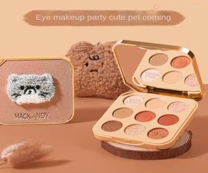 Eye Shadow Marco Andy 9 Color Eyeshadow Palette Cute Pet Tenderness Matte Pearl Glitter Powder Easy To Makeup Nude Dry And Wet3573044