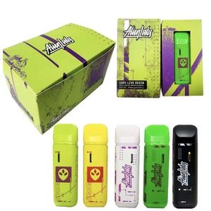 Autêntico Alien Labs Vape Pen Puffs Descartáveis E Cigarros Vazios 1ml Capacidade Pod Bateria Recarregável Cerâmica Bobina Eletrônica Cigs Vape Pen 6 Cores