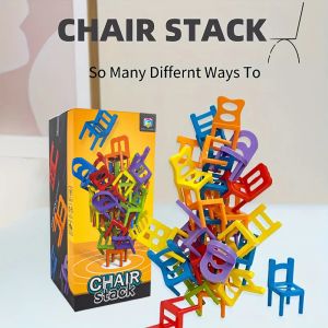 Stol Stack Tetra Tower Fun Balance Stacking Building Block Brädspel för barn vuxna Friends Party Game Night och Partie Toy