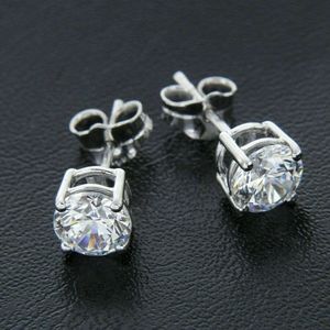 Partihandel Real Diamond Earring Factory Pris 10K 14K 18K Solid Gold Round Cut Moissanite Studörhängen för män kvinnor
