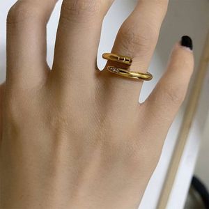 Love Rings Womens Band Ring Jewelry Titanium Steel Single Nail European And American Fashion Street Casual Couple Classic Gold Silver Rose Optional Size5-10