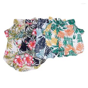 Hundkläder Hawaiian Style Pet Shirt Tryckt T-shirts Unika polyester Colthing Collar Dress Semesterkläder för små hundar