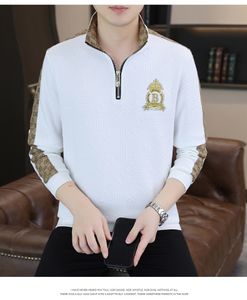 メンズパーカー秋、新しい長袖ベースシャツ韓国語韓国語ファッションハーフジッパー秋のメンズコートサイズm  -  4xl