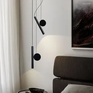 Lâmpadas pendentes moderna lâmpada LED cabo ajustável para cabeceira sala de estar corredor estudo lustre interior decoração de casa luminária lustre
