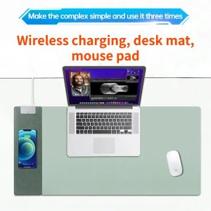 Pads Mouse Pad, Mouse Keyboard and Accessories Wireless Fast Charging Table Pad Solid Color Rubber Mouse Pad 15W Smart Fast Charging