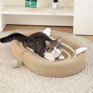スクラッチャーイン猫の耳をひっかくボード大型家庭用ペット家具猫と犬の睡眠ベッド耐摩耗性アイテムペットおもちゃペット用品