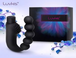 Luvkis Anal Bead Vibrador Ass Hook Masculino Massagem de Próstata Butt Plug Vibrar Sex Toy para Homens Produto Adulto Gay Casal Estimulação CX2480403