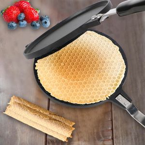 Fabricante de cone de sorvete assadeira antiaderente molde de omelete waffles para assadeira bolo rolo de ovo 240321