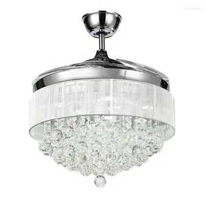 Chandeliers High Quality Luxury LED Crystal Fan Lights Living Room Modern With Remote Control Ceiling Fans 110V 220V