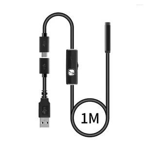 7mm endoskopkamera flexibel IP67 Vattentät 6 Justerbara lysdioder Inspektion Borescope Micro USB OTG Typ C för Android PC