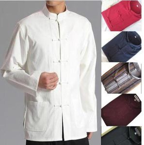 Whole10colors pure cotton traditional suits outfit male Men martial arts long sleeve shirts topwing chun kungfu tai chi unifo9901475