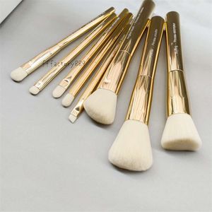 SEP + PANTONE UNIVERSE FAUX CASHMERE MAKEUP BRUSH SET -8PCSゴールドソフトヘアビューティー美容ブラシブレン