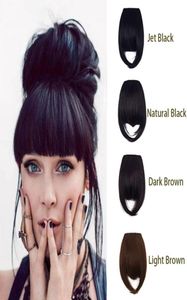 Clip in Hair Bangs 100 Human Hair for Women Natural Straight Front Neat Fringe Hair Piece9710064