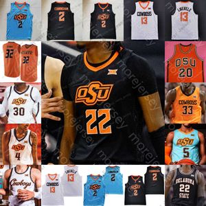 College Basketball Wears Oklahoma State OSU Basketball Jersey NCAA College Isaac Likkele Keylan Kalib Boone Avery Anderson III Cade Cunningham Bryce Thompson Mou